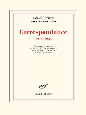 cover image of Correspondance (1919-1935)